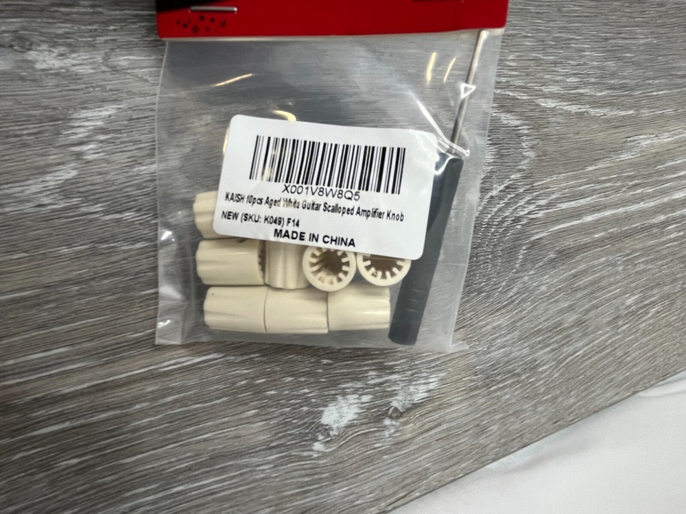2 Pkgs KAISH K049 Aged White Guitar Scalloped Amplifier Knobs (20 Knobs Total)