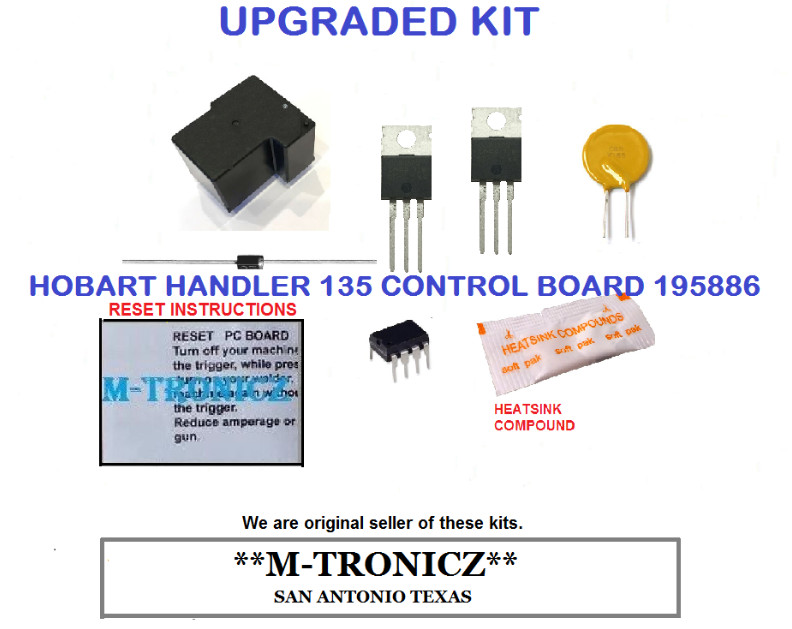 HOBART HANDLER 135  CONTROL BOARD  195886  UPGRADED KIT WITH RESET INSTRUCTIONS