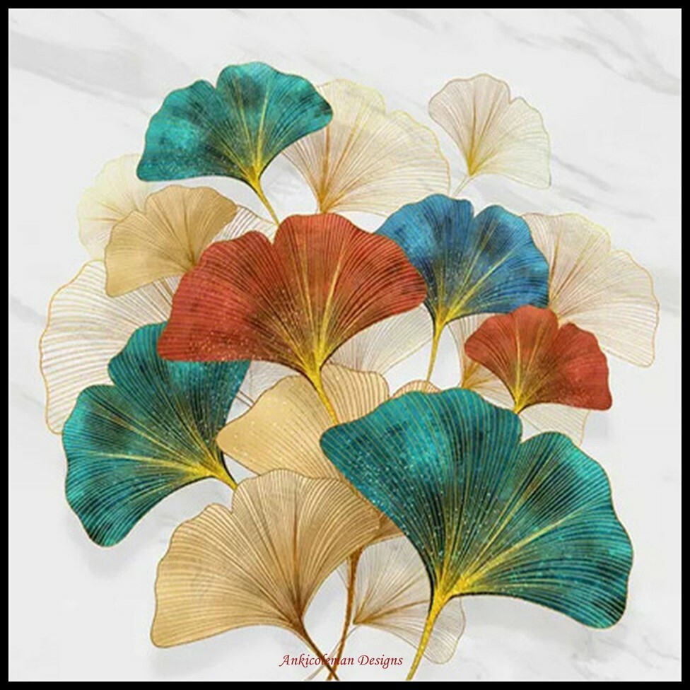 Ginkgo Leaf 2 - DIY Chart Counted Cross Stitch Patterns Needlework DMC Color