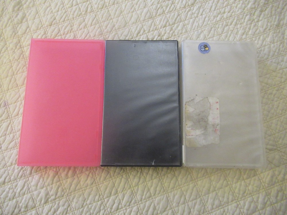 Hard Plastic VHS Case Lot (3-Cases) (Various Colors)
