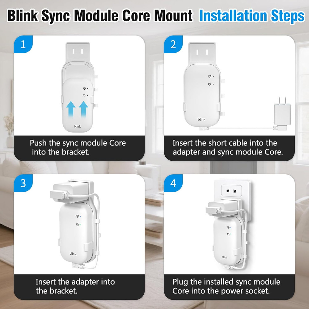 Outlet Wall Mount for Blink Sync Module Core, Module Mount Core Holder for Blink