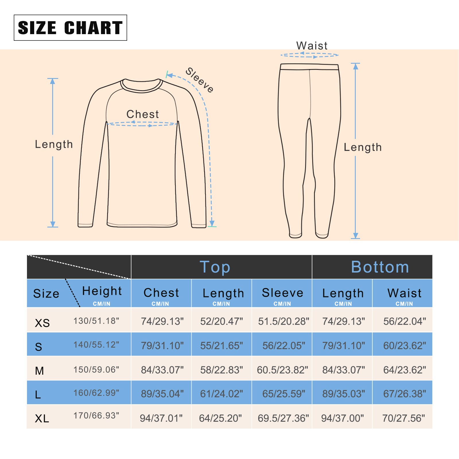 Youth Boys' Thermal Underwear Set Fleece Lined Long Johns Shirt Leggings Pants