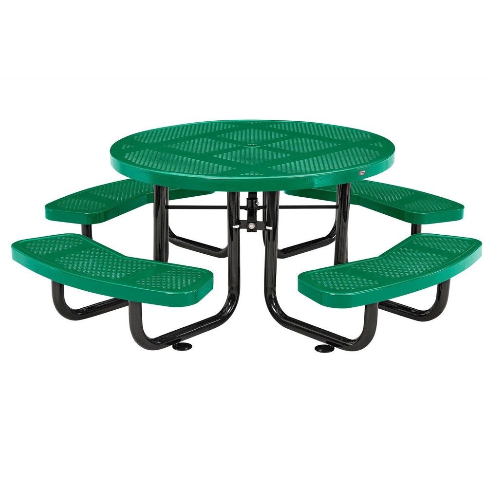46" Child Size Round Perforated Picnic Table Green