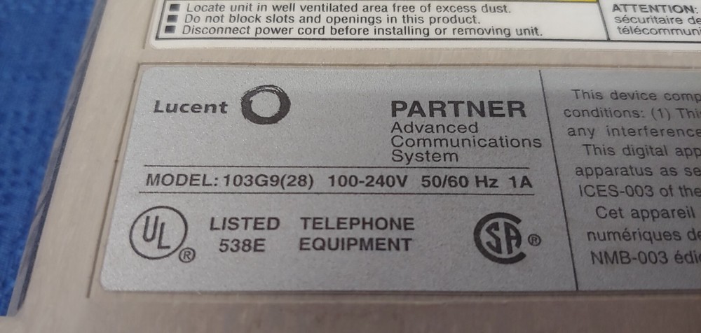 Lucent Partner ACS 308EC module R3.0 / 103G9(28) Expansion Module