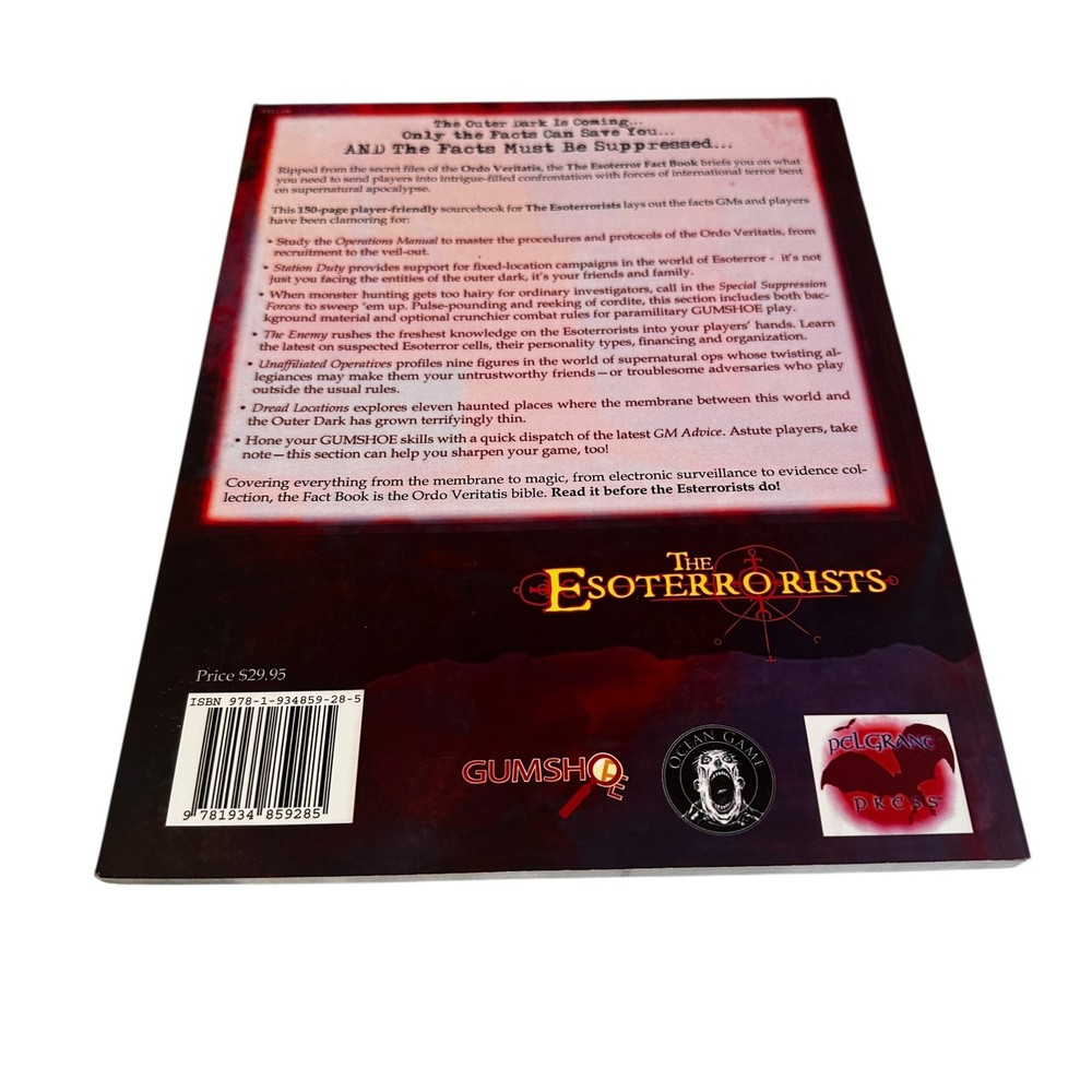 The Esoterror Fact Book : Esoterrorists RPG Robin D Laws