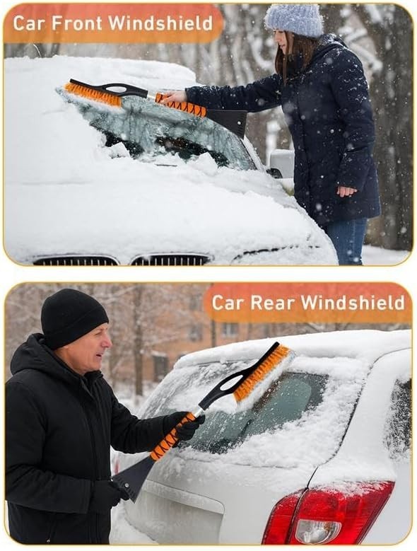 Aluminum Ice Scraper for Car Windshield | Snow Brush Combo
