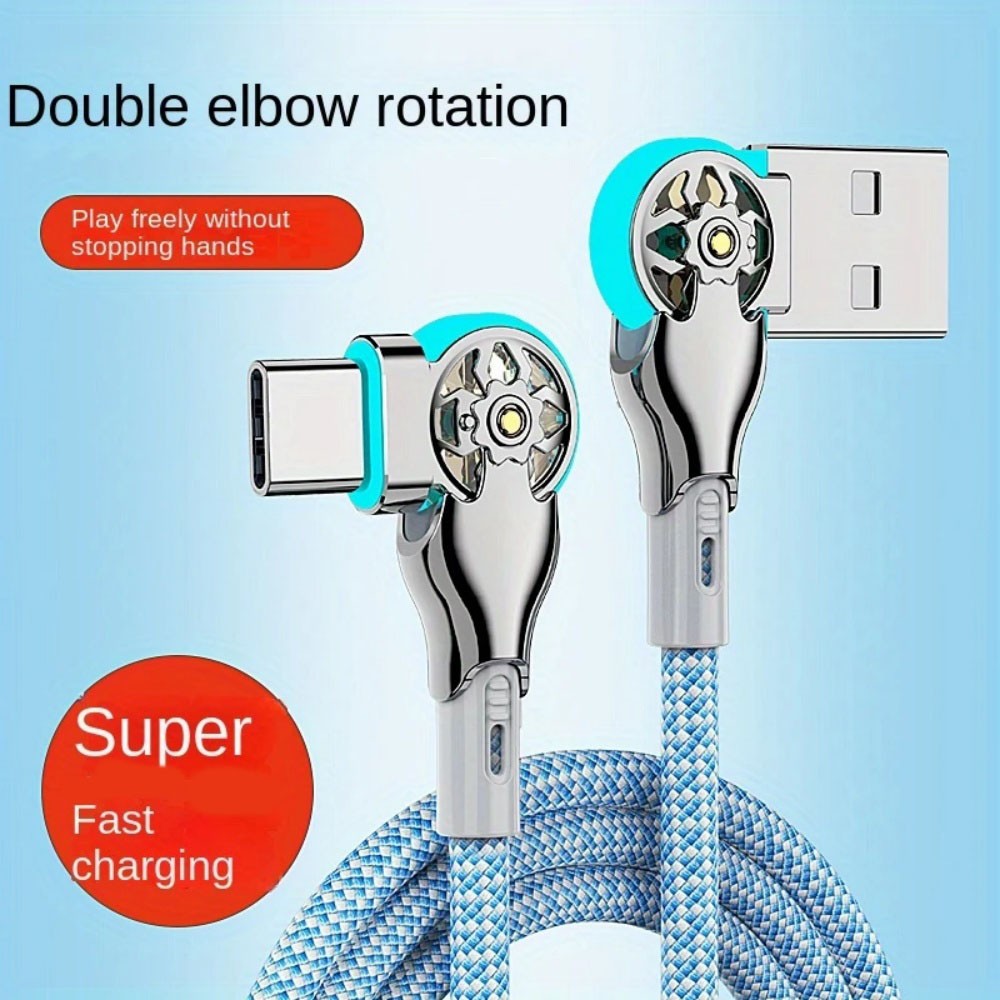 Type-C Double bending rotary fast charging Universal Android Charging Cable