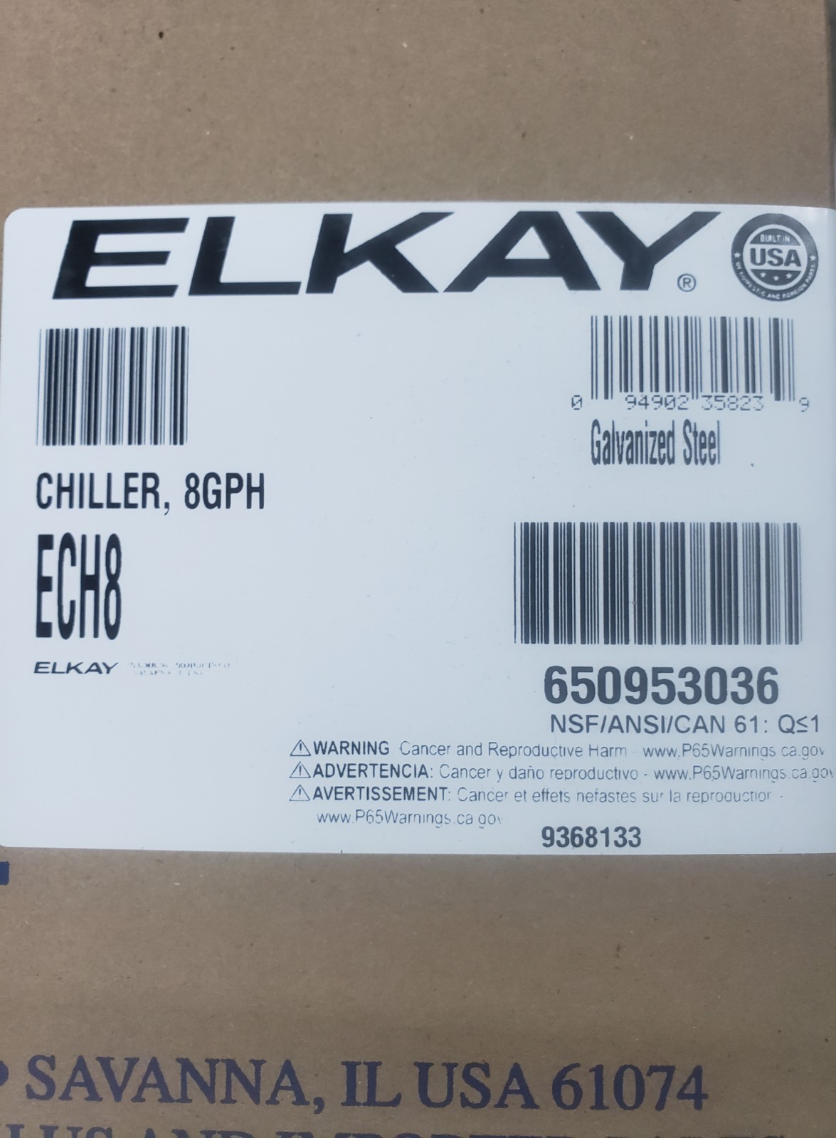 Elkay ECH8 Remote Fountain Water Chiller Bottle Fill Station Drink Fountain X9