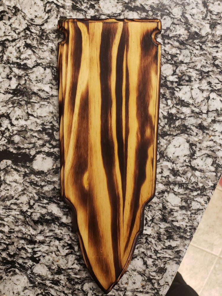 Bullet Shaped Deer Antler Mounting Plaque Burnt Pine