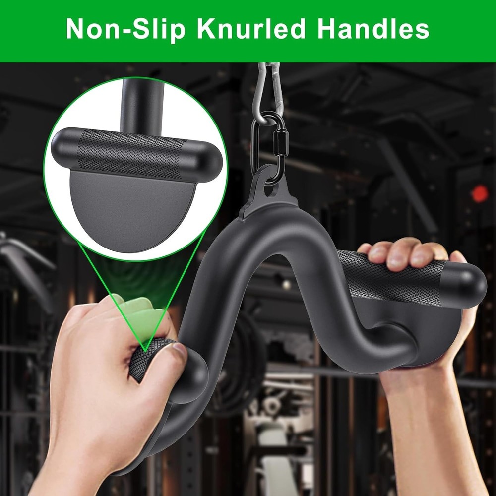 12 LAT Pull Down Bars Cable Machine Attachment, Rowing T-bar V-bar Set, Back ...