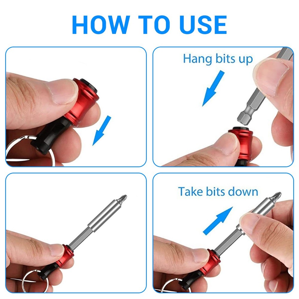 7-21PCS Hex Shank Quick Release Keychain Screwdriver Drill Bit Holder Bits Set