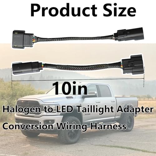 2Pcs Halogen to LED Taillight Adapter Conversion Wiring Harness Fit for Ram