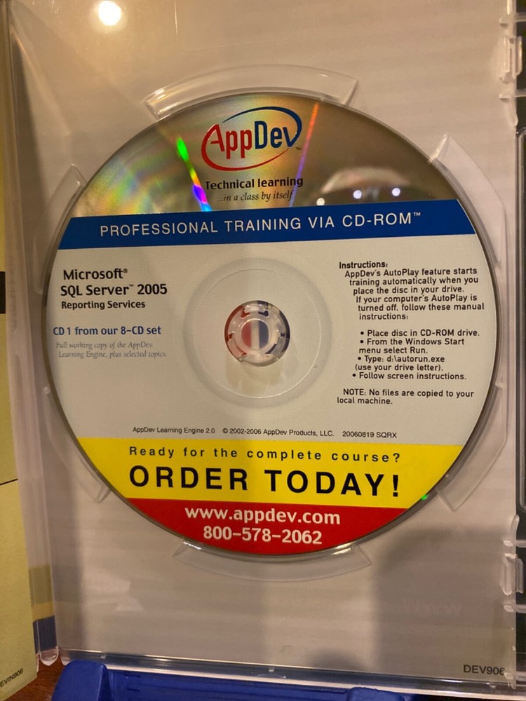 NEW Microsoft SQL Server 2005 Reporting Services Training CD. Still Useful.