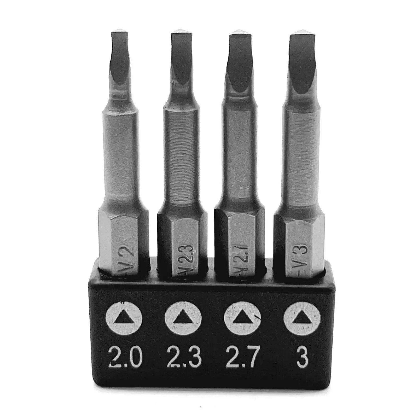 4 pcs OHIY Triangle Drive Screwdriver Insert Bit Set CR-V Steel 2in Long Shank