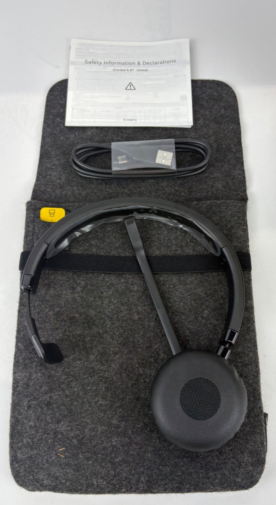 Jabra Evolve 65 TE (Third Edition) Version A Wireless Single-Ear Headphones- New