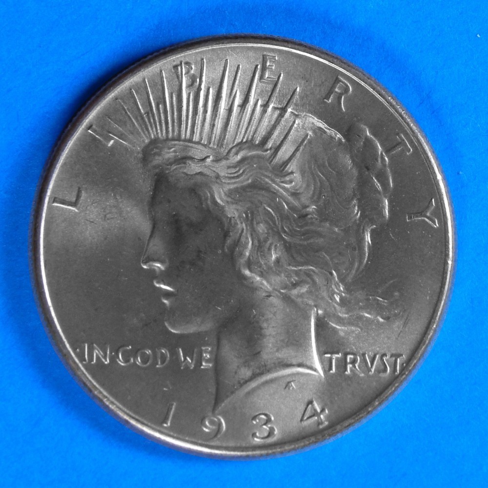1934-P PEACE DOLLAR SILVER UNC RARE DATE