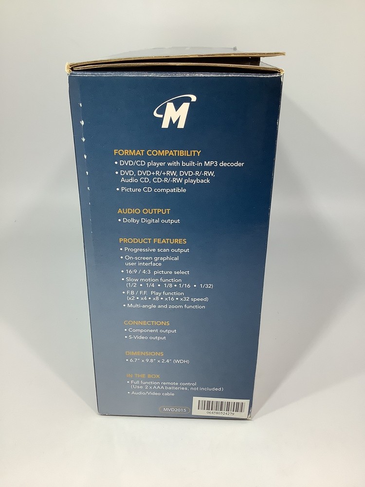 Memorex Progressive Scan DVD Player Wireless Remote MVD2015 READ