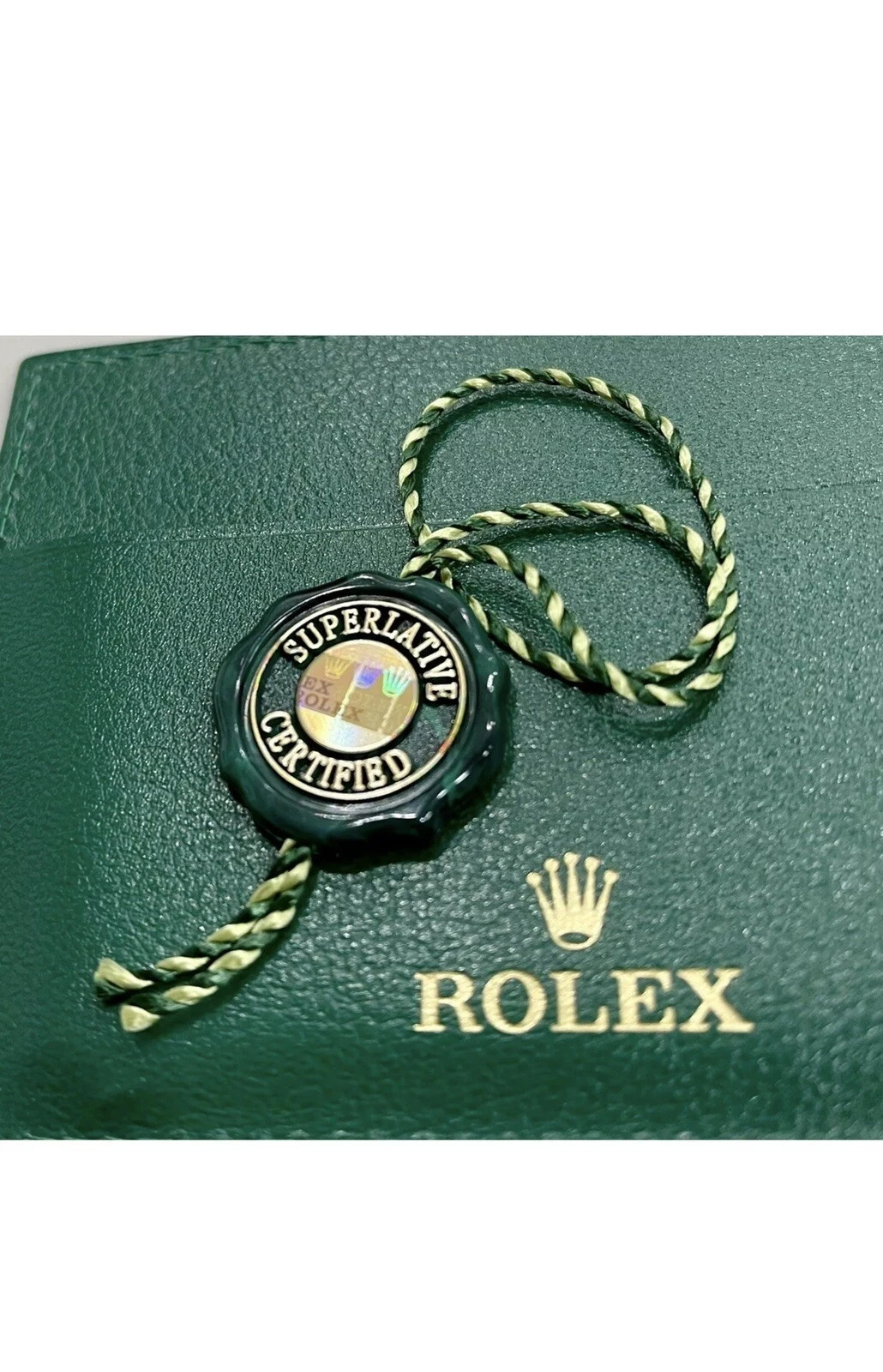 Authentic Rolex Datejust Booklet English + Rolex Green Tag + Card Holder