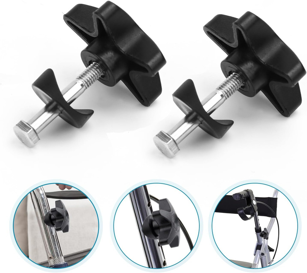 2 Sets Rollator Walker Replacement Knobs, Comfortable Replacement Arm Adjustment