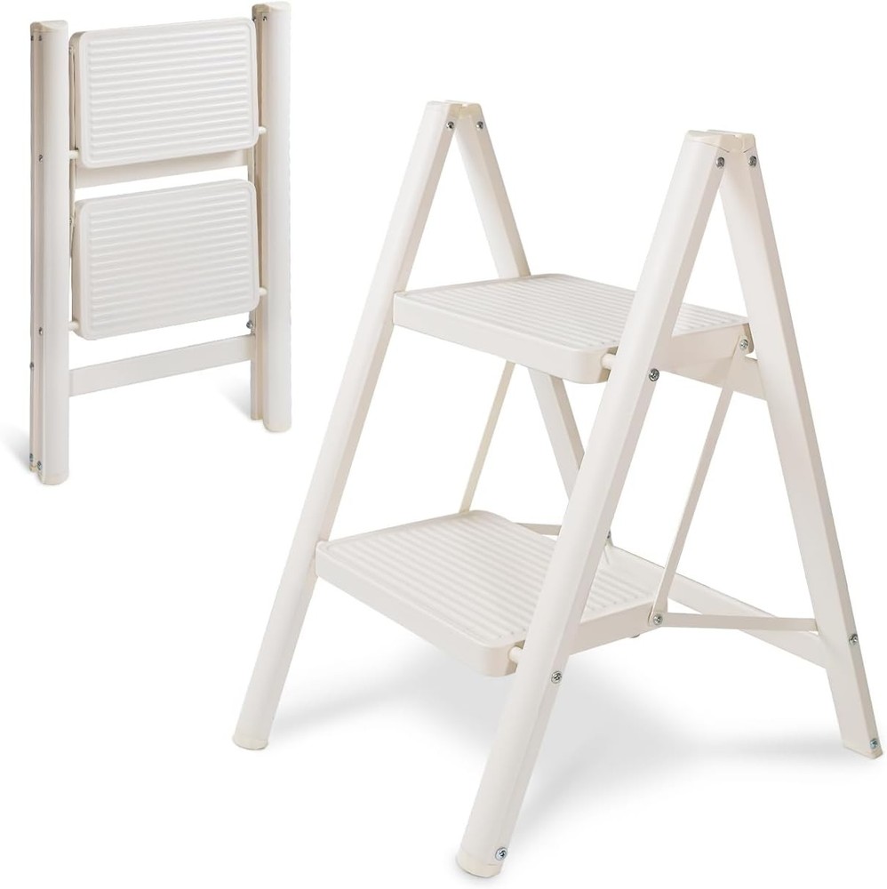 2 Step Ladder Folding Step Stool, Heavy Duty Load Stepladder, Small