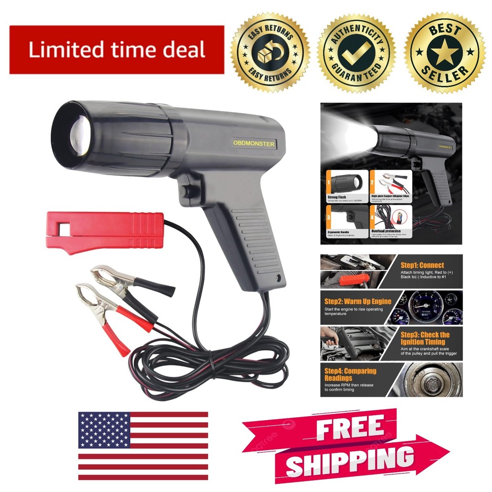 Portable Handheld Ignition Timing Light with Xenon for Efficient Engine Tuning