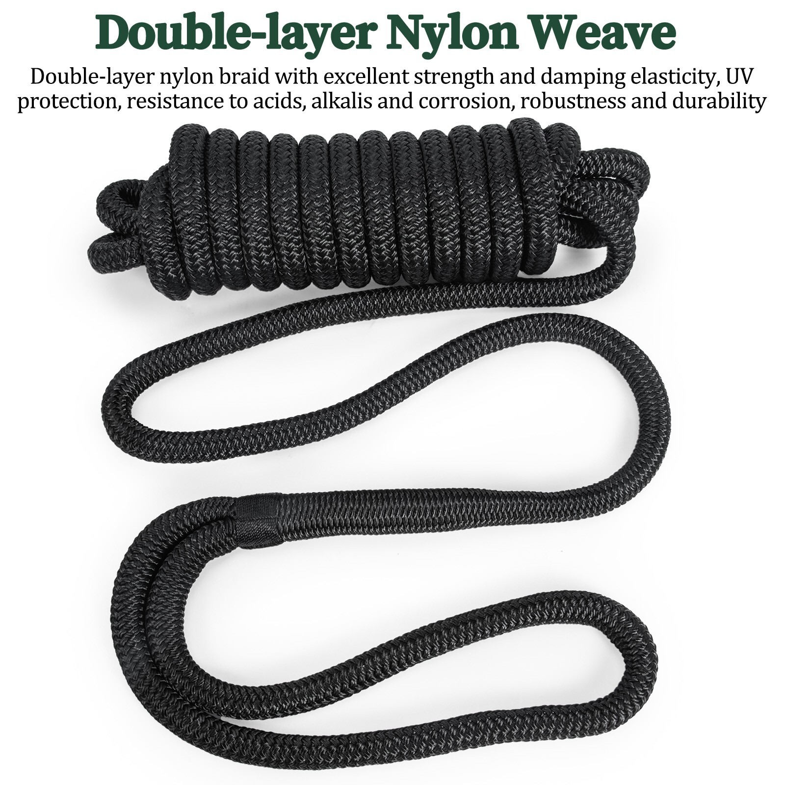 4 Pack 5/8 x 20 Dock Lines Nylon Rope for Boats Double Braided Boat Accessories