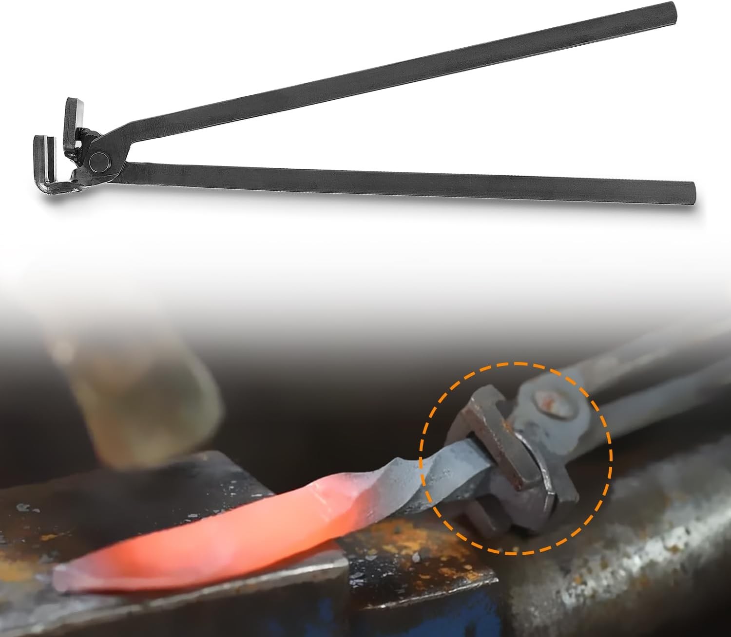 Blacksmith Railroad Spike Tongs for Holding Railroad Spikes RR Spike Head Tongs