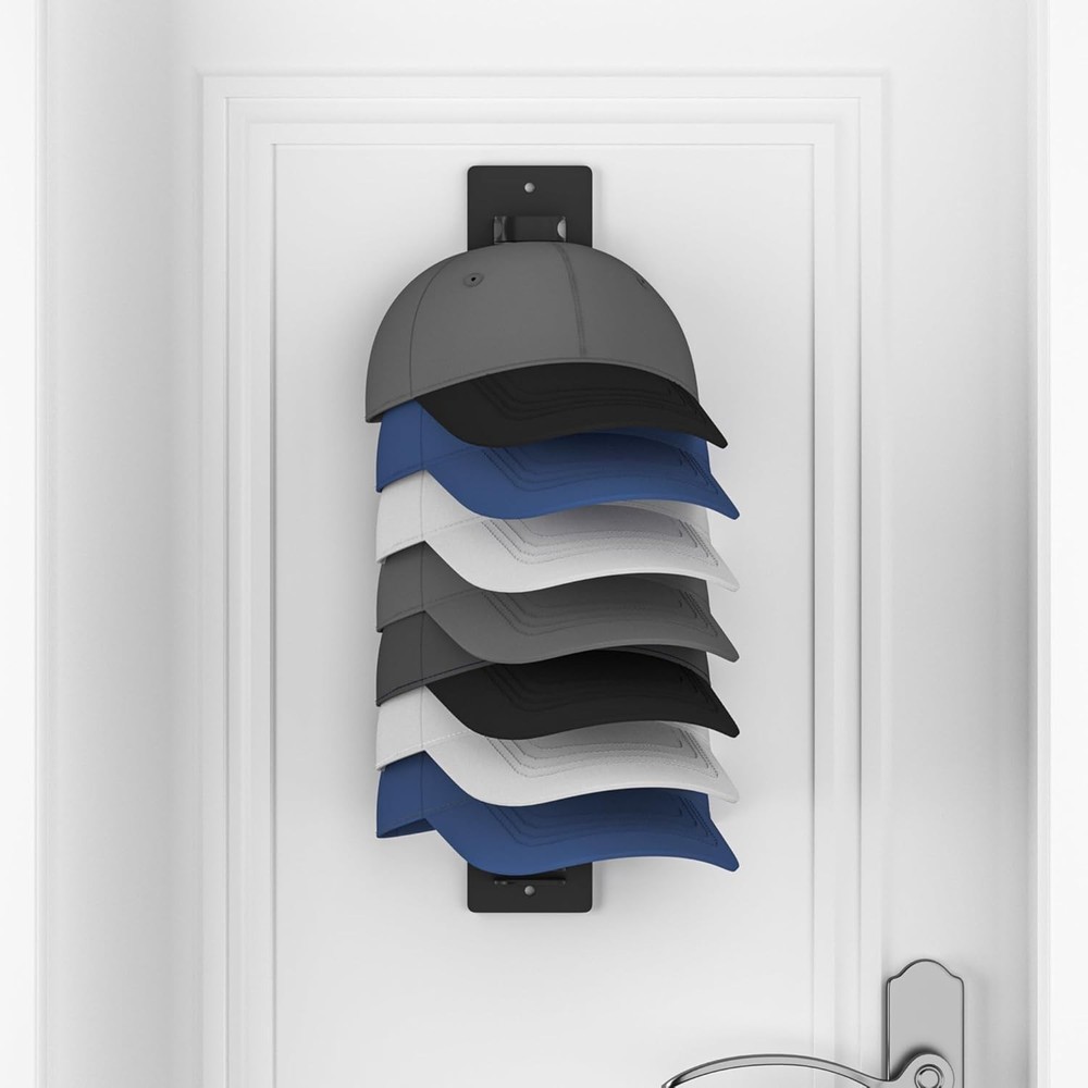 Maximize Cap Storage: Wall-Mounted Hat Rack Organizes 19 Hats Effortlessly