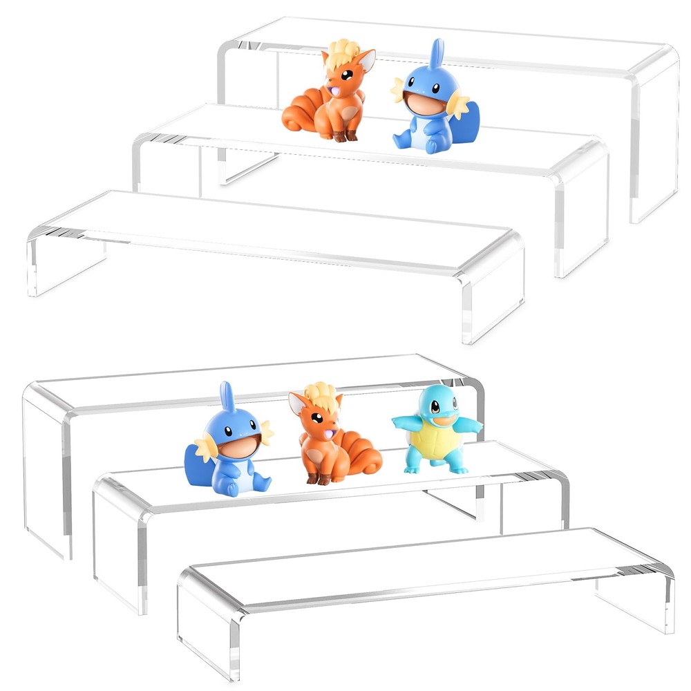 Acina Large Acrylic Display Risers: 6Pcs-12 Clear Rectangular Acrylic Showcas...