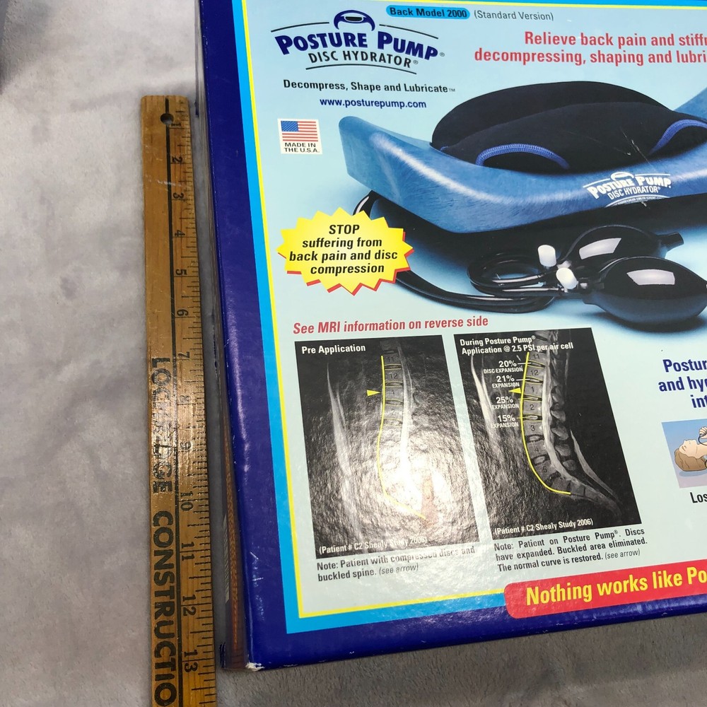 Posture Pump Disc Hydrator Professional Model 2000 Back Spine Corrector with Box