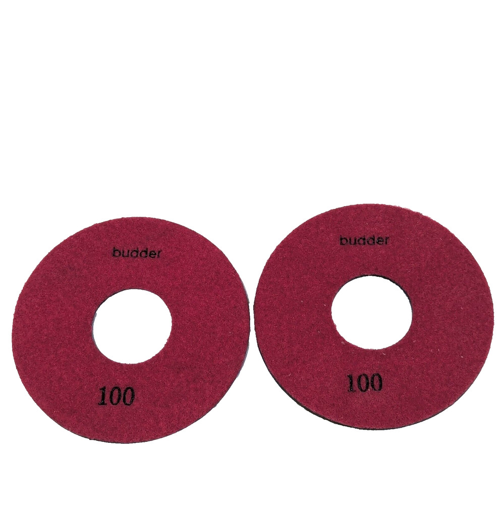 2 Pack 100 Grit Granite/Marble Dry Polishing Disc Hook & Loop Wheel Tool