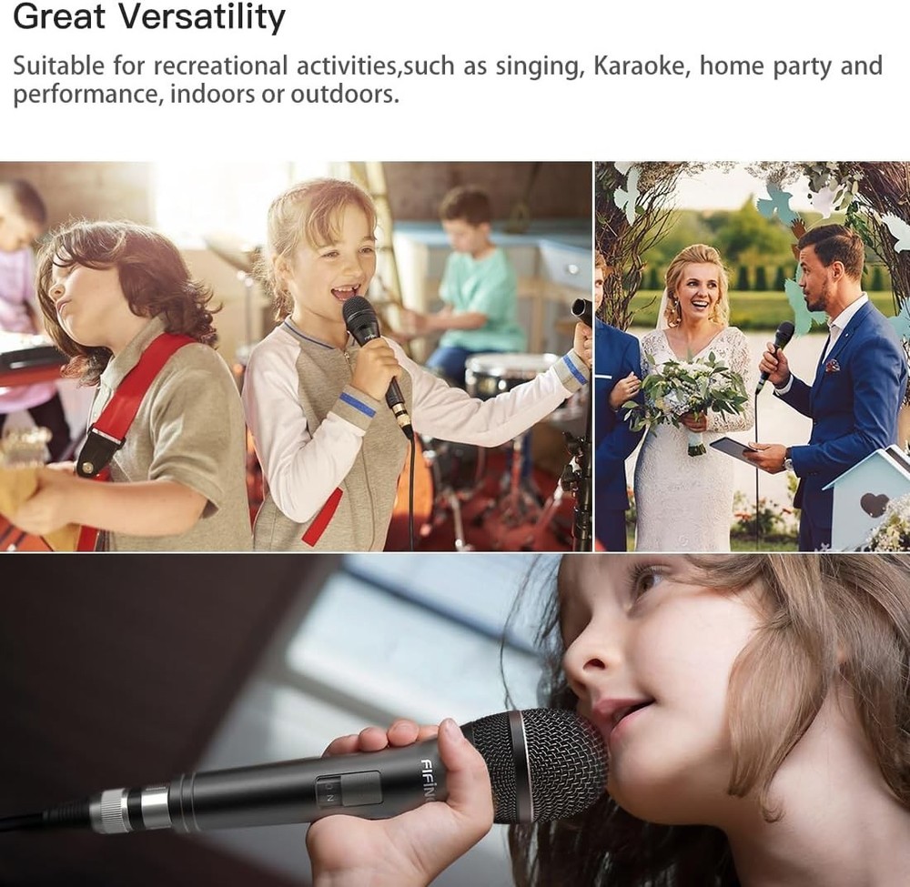 Dynamic Karaoke Microphone with 14.8ft Cable - Perfect for Live Performances