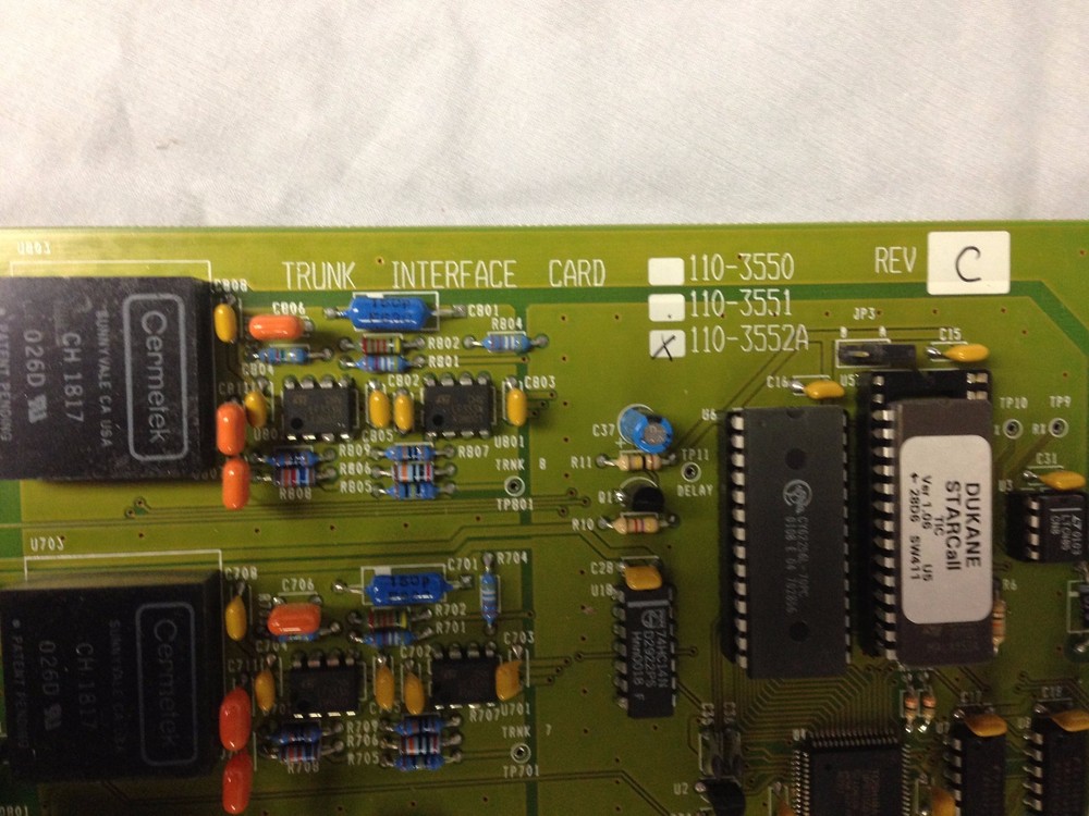 Dukane 110-3552A Rev. C Trunk Interface Card for Star Call Intercom System
