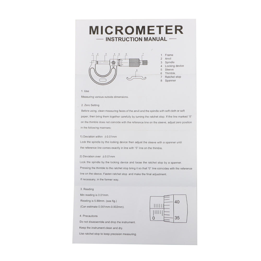 0-6" Precision Outside Micrometer Set 0.0001" Carbide Standards 6 PC Set