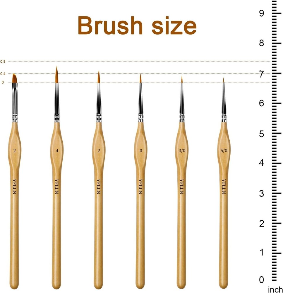 6Pcs Miniature Paint Brushes Set with Triangular Handles - for Acrylics, Oils...