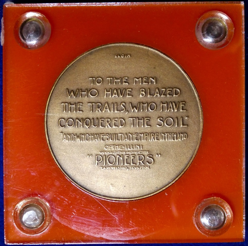 ELGIN IL 1835-1935 Pioneer Memorial Medal SO CALLED DOLLAR #258 Trygve Rovelstad