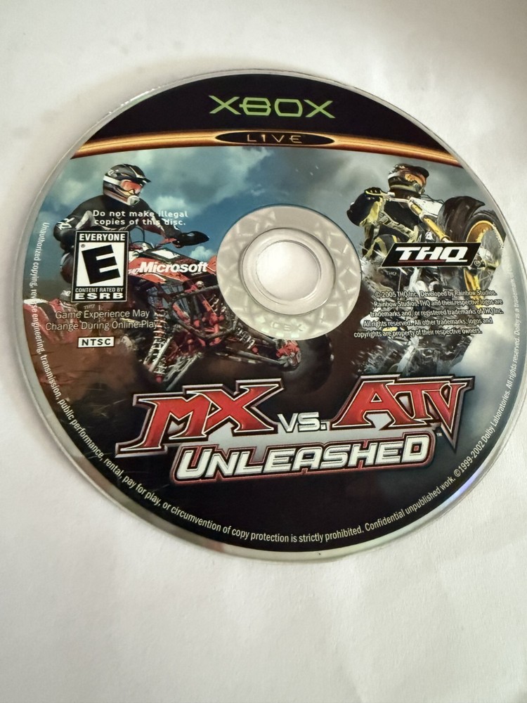 MX vs. ATV Unleashed (Microsoft Xbox, 2005) DISC ONLY NO TRACKING (#2601)