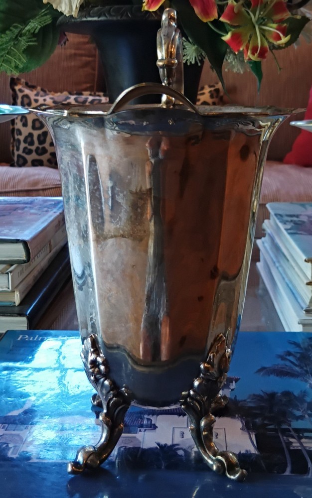 VINTAGE SILVERPLATE FOOTED WATER PITCHER