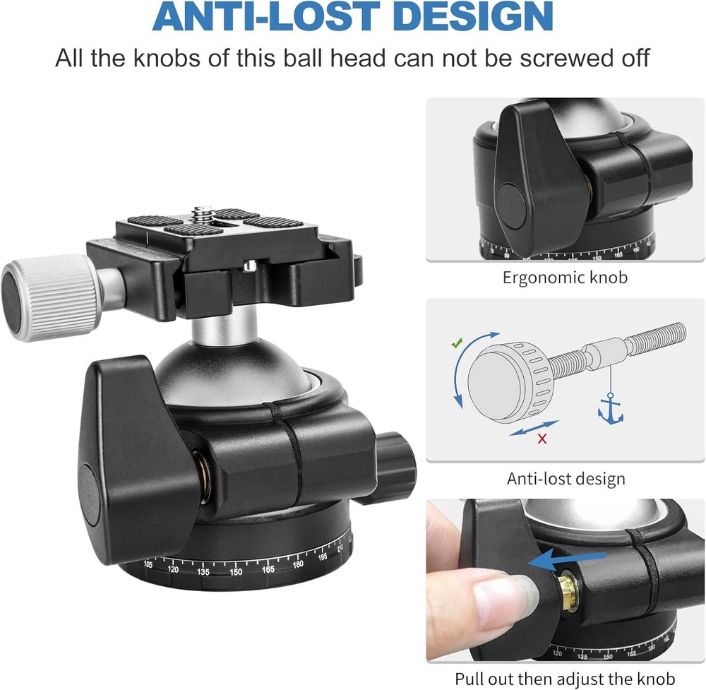 Aluminum Tripod Ball Head with Quick Release Plate