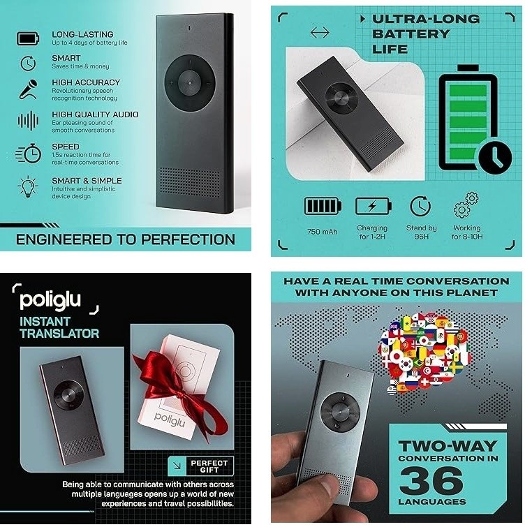 [SEALED] Poliglu Real Time Language Translator 40 Languages
