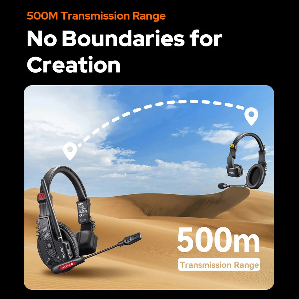 Godox SkyTalk Air 4S 2.4G Full-Duplex Wireless Intercom Headset System 4-Person