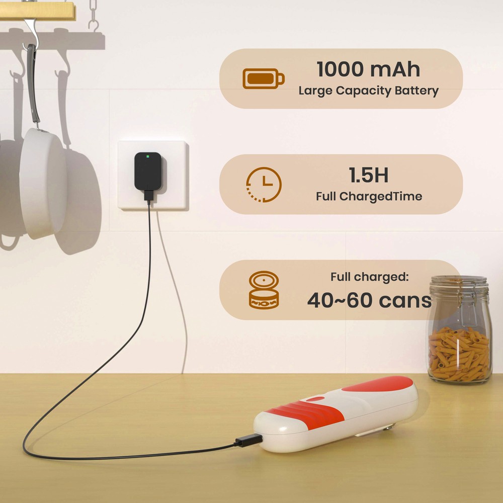 Electric Can Opener: One-Touch Open Your Cans, Smooth Edge, Automatic Stop