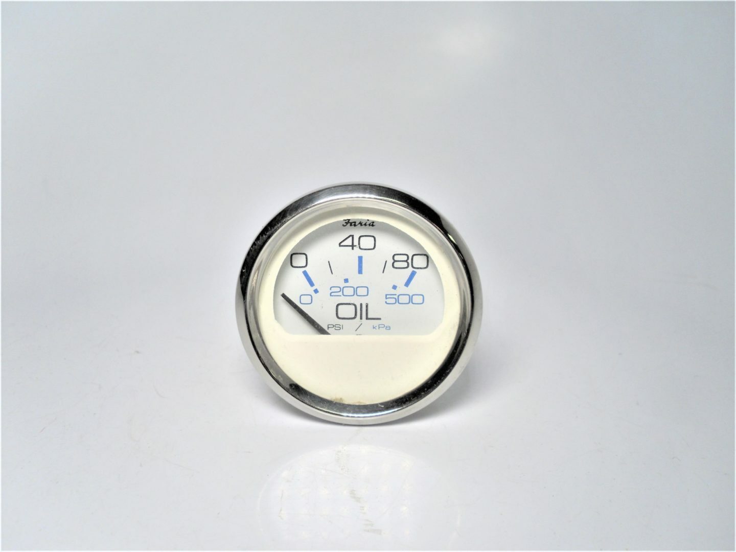 Faria GP9767A ~NEW~ 2" Chesapeake White 80 PSI Oil Pressure Gauge -FREE SHIPPING