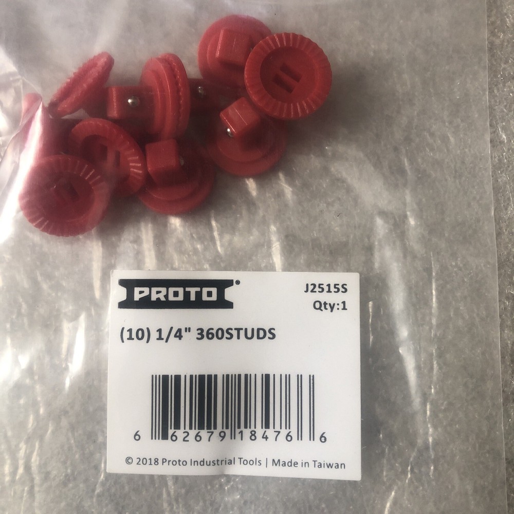 PROTO 1/4” REPLACEMENT SOCKET STUDS RACK RAIL CLIPS 30 TOTAL