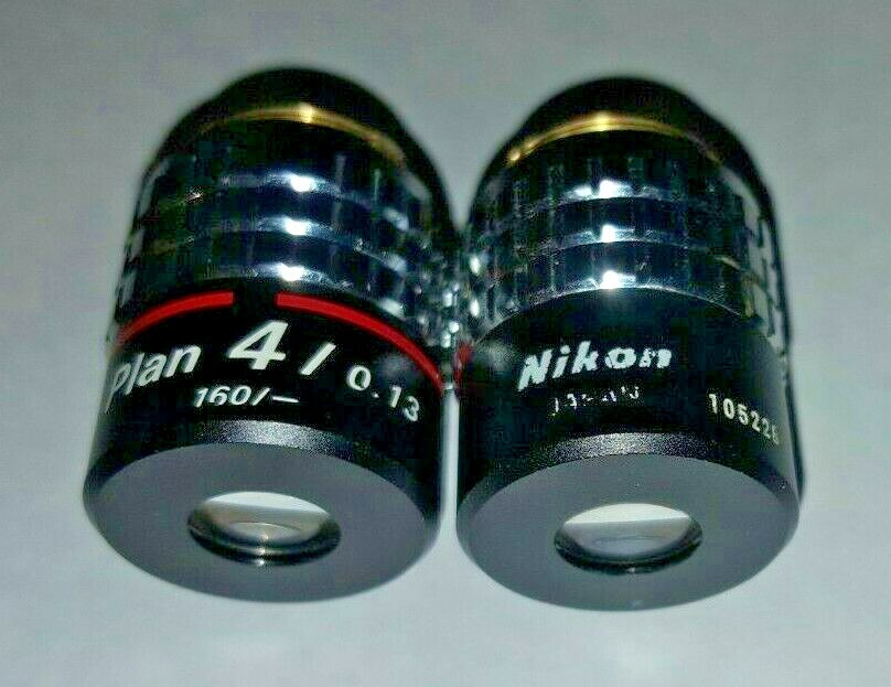One Nikon Plan 4x / 0.13 Microscope Objective Lens 160/-