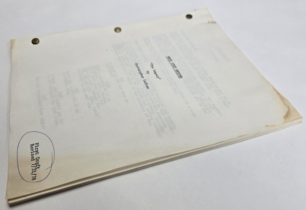 THE NEXT STEP BEYOND / Christopher Lofton 1978 TV Script, John Newland "Legacy"