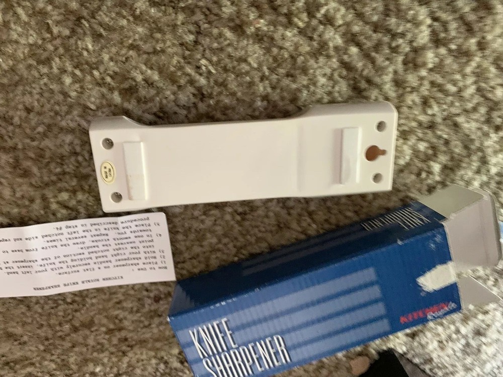 Kitchen Royal Small White Knife Sharpener In Box w/ Instructions