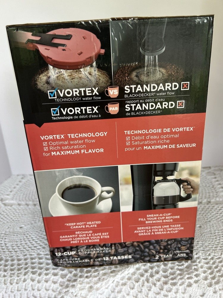 BLACK+DECKER 12-Cup* Programmable Coffeemaker, Black New Sealed Box