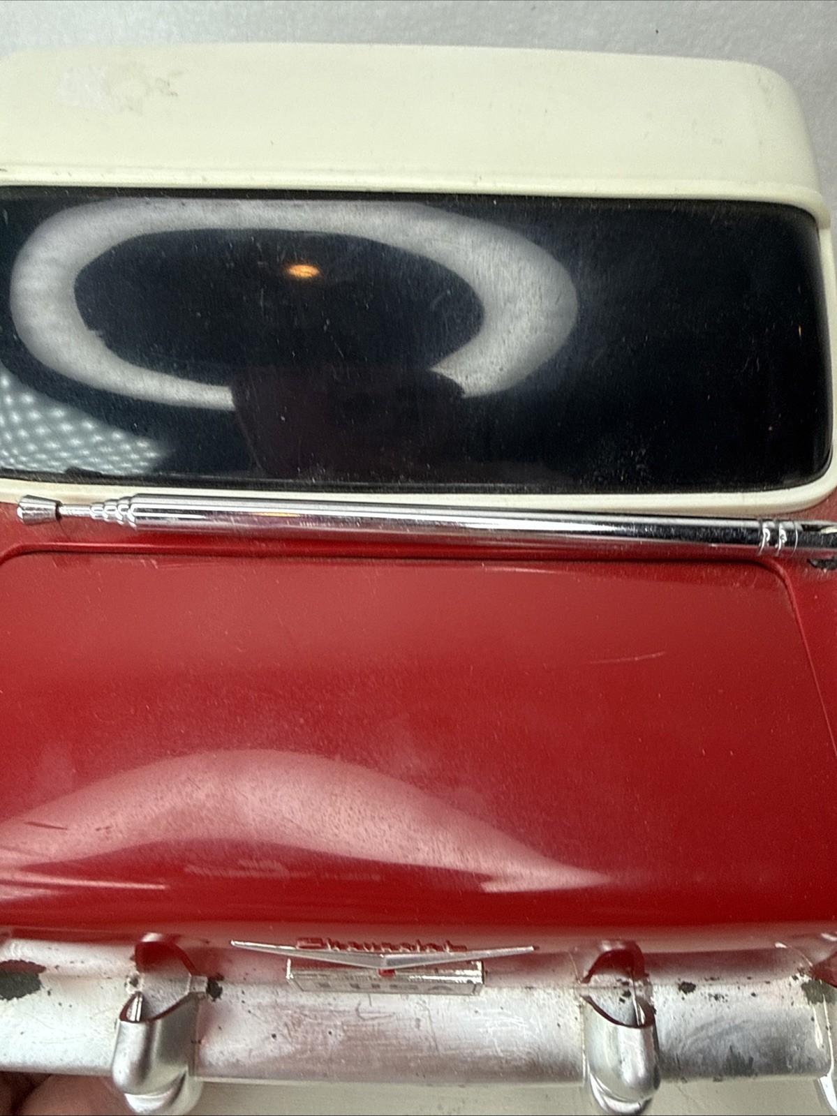 Vintage 1988 Red 1957 Chevy Belair Novelty, Am/Fm Wall Mount Radio. WORKS!