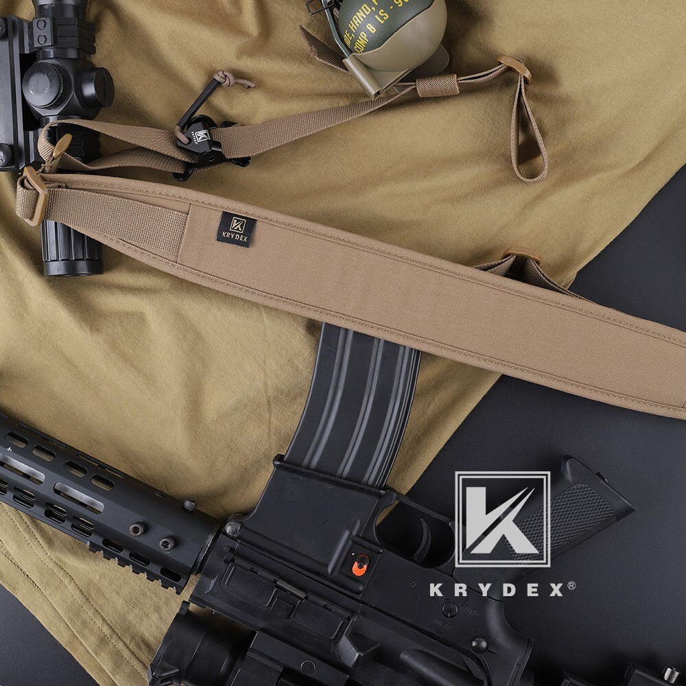 KRYDEX Tactical Sling Strap Slingster Pull Tab 2-Point Quick Adjust Coyote Brown